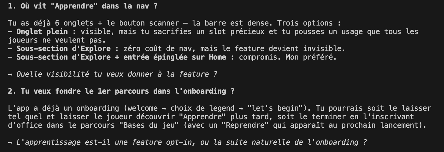 Claude pose les questions